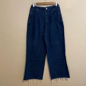 ZARA NWOT Trafaluc denim wear super high rise baggy straight leg denim jeans 4